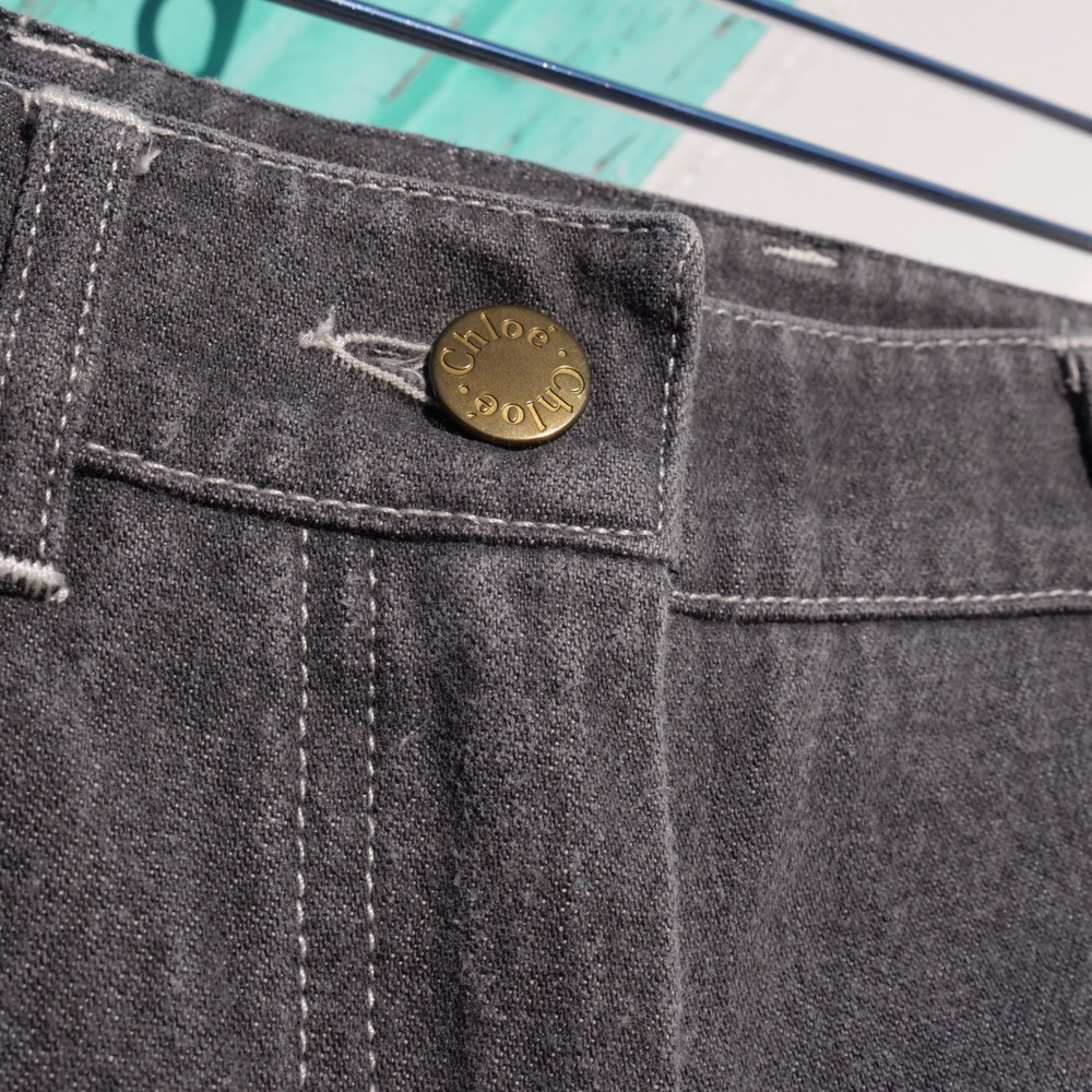 Y2K does 70s‎ Chloé grey 100% cotton made in France bootcut mid rise jeans - Picture 3 of 9
